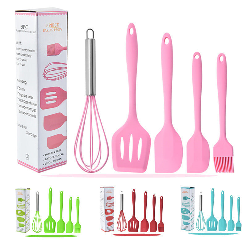 5-Piece Silicone Kitchen Utensil Set - Cooking and Baking Tools