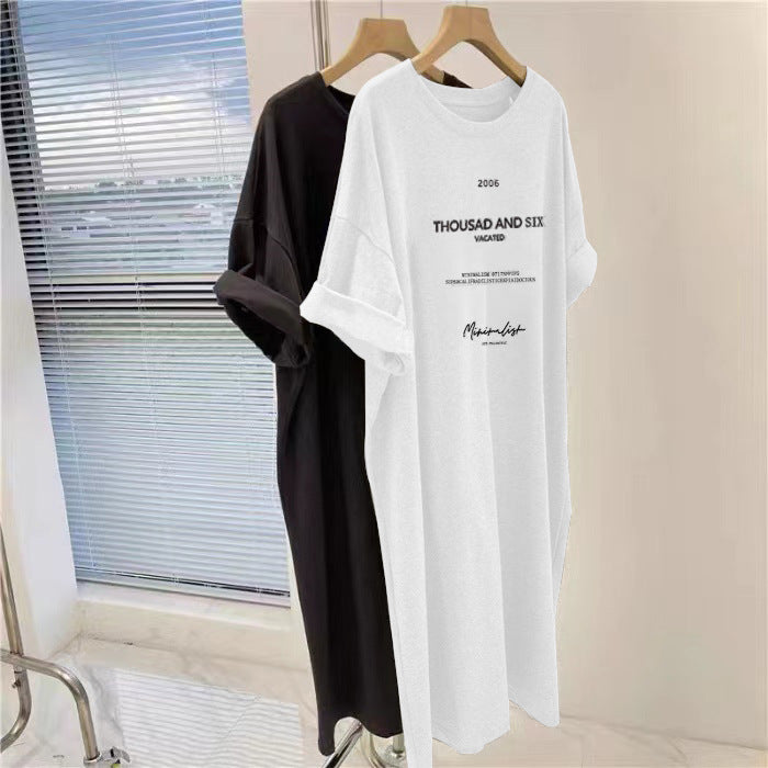 Women's Plus Size T-Shirt Dress Crewneck Short Sleeve Casual Dress