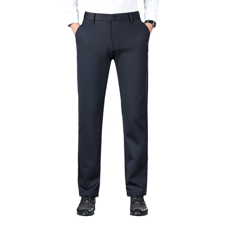 Autumn and winter four-sided casual pants high elastic straight anti-wrinkle men's pants non-ironing business long pants wholesale dad men's clothing