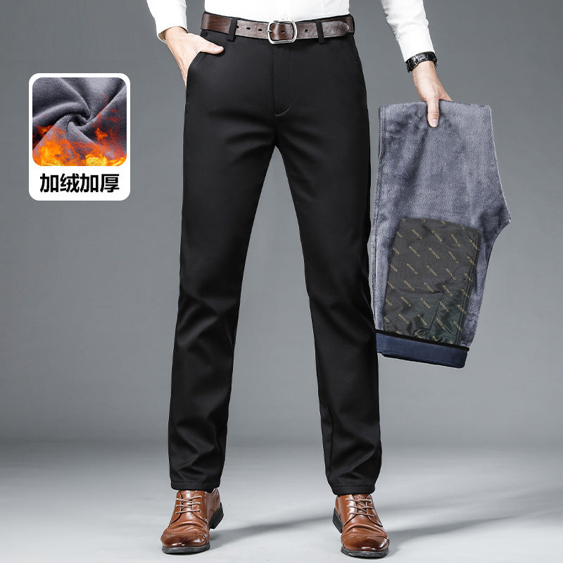 Autumn and winter four-sided casual pants high elastic straight anti-wrinkle men's pants non-ironing business long pants wholesale dad men's clothing