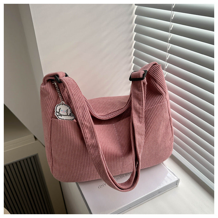Large Capacity Lazy Style Western Style Japanese Style Artistic Trend Shoulder Crossbody Casual Korean Style Women's Simple Dumpling Bag for Students