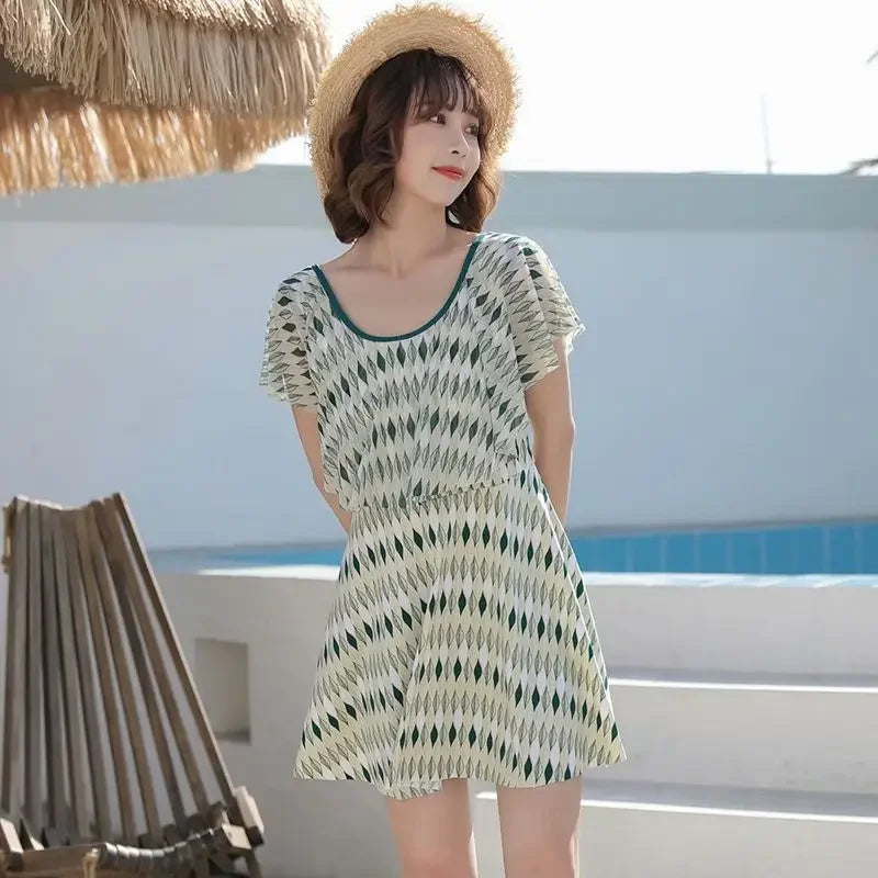 Women's Swimwear 2026 New Trendy Two-Piece Conservative Slimming Tummy-Covering Plus Size Ins-Style Fairy-Like Hot Spring Sexy