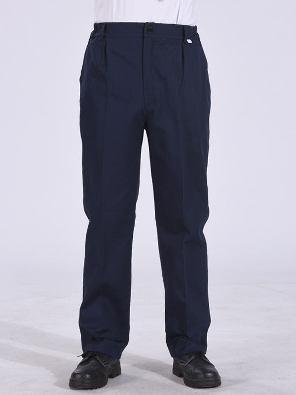 Autumn and Winter Pure Cotton Work Pants for Men, Wear-Resistant Welding Workwear, Blue Construction Site Workshop Handling Work Clothes Pants