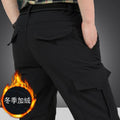 Quick-drying pants men's autumn and winter outdoor hiking pants fleece-lined multi-pocket overalls pants men's pants loose-fit plus size assault pants