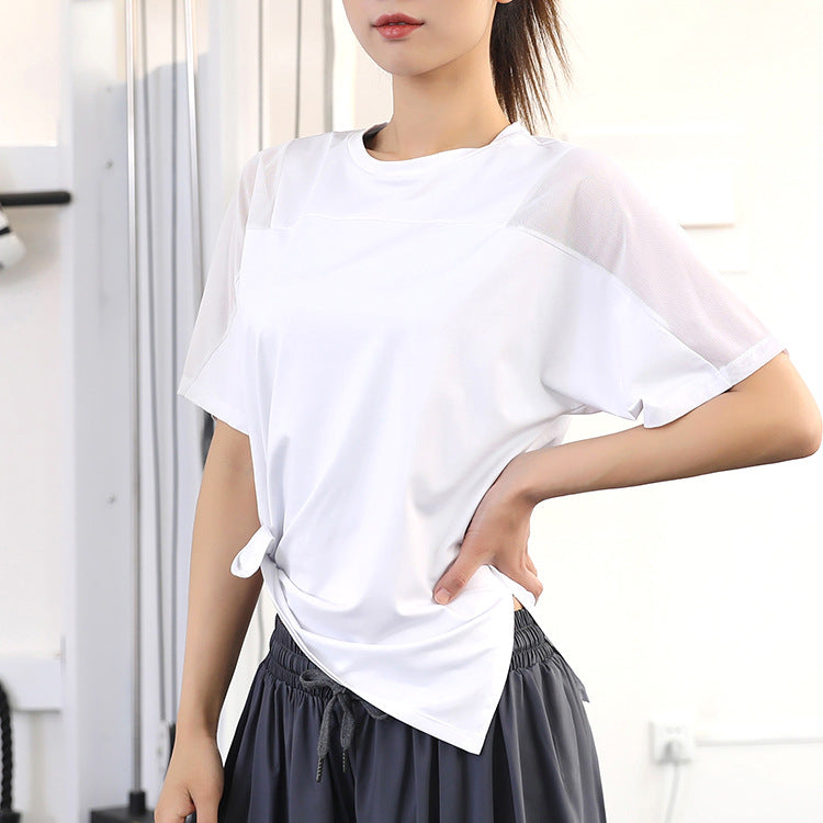 Women's Loose Short Sleeve Yoga T-Shirt - Quick-Dry Fitness Top