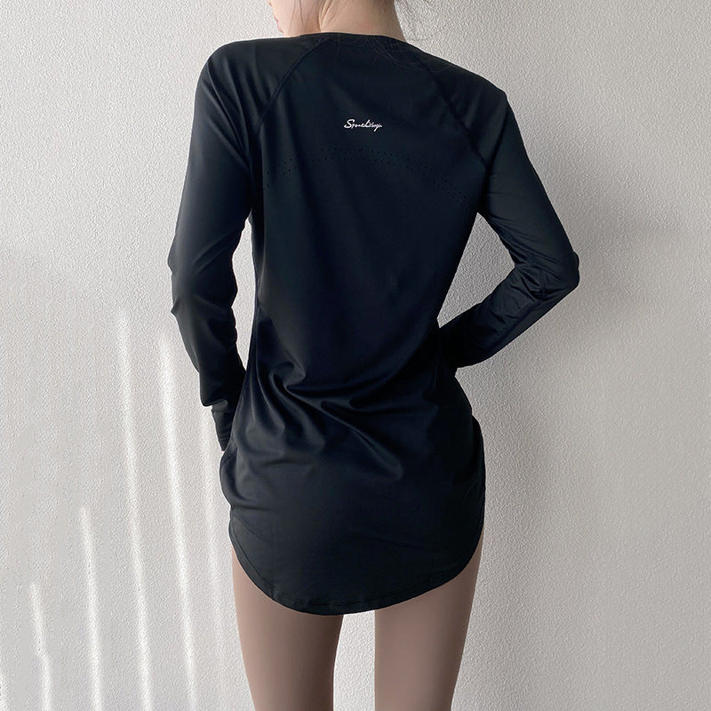 Women's Long Sleeve Yoga T-Shirt - Quick-Dry Slimming Fitness Top
