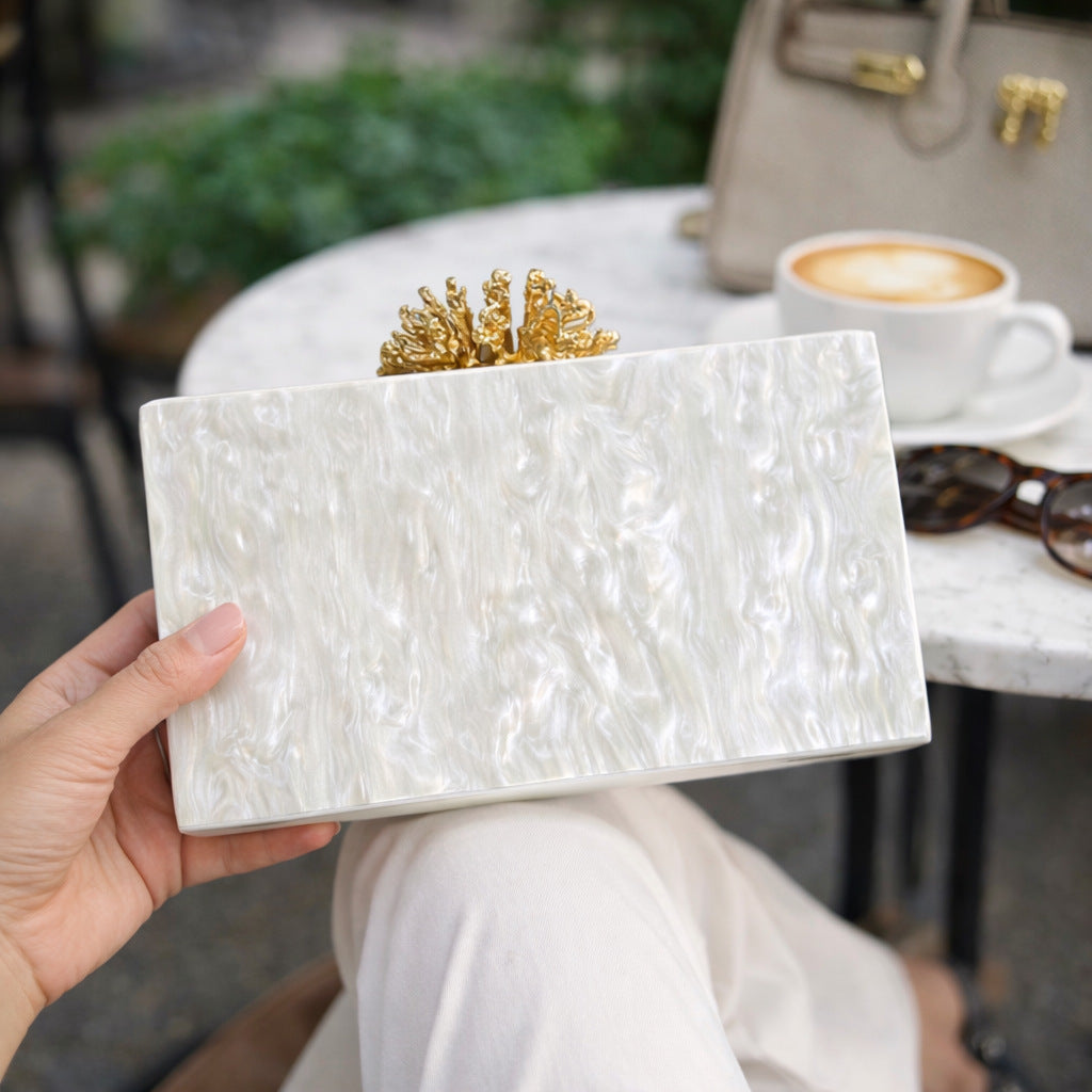 Acrylic Luxury Box Clutch Bag Wedding Chain Handbag For Women Chic Party Shoulder Crossbody Bags Ladies Evening Bags Dress Purses
