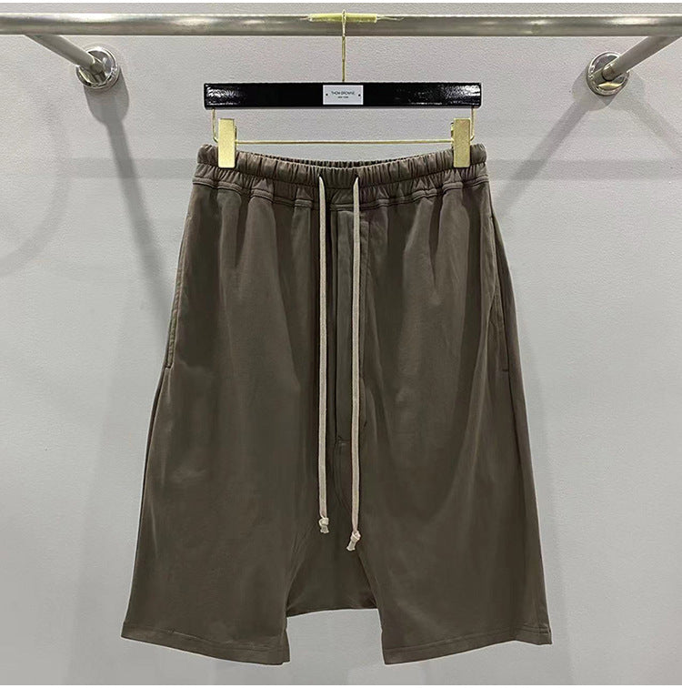 SUBHUMAN men's chic dark five-point harem hanging baggy pants shorts casual middle pants