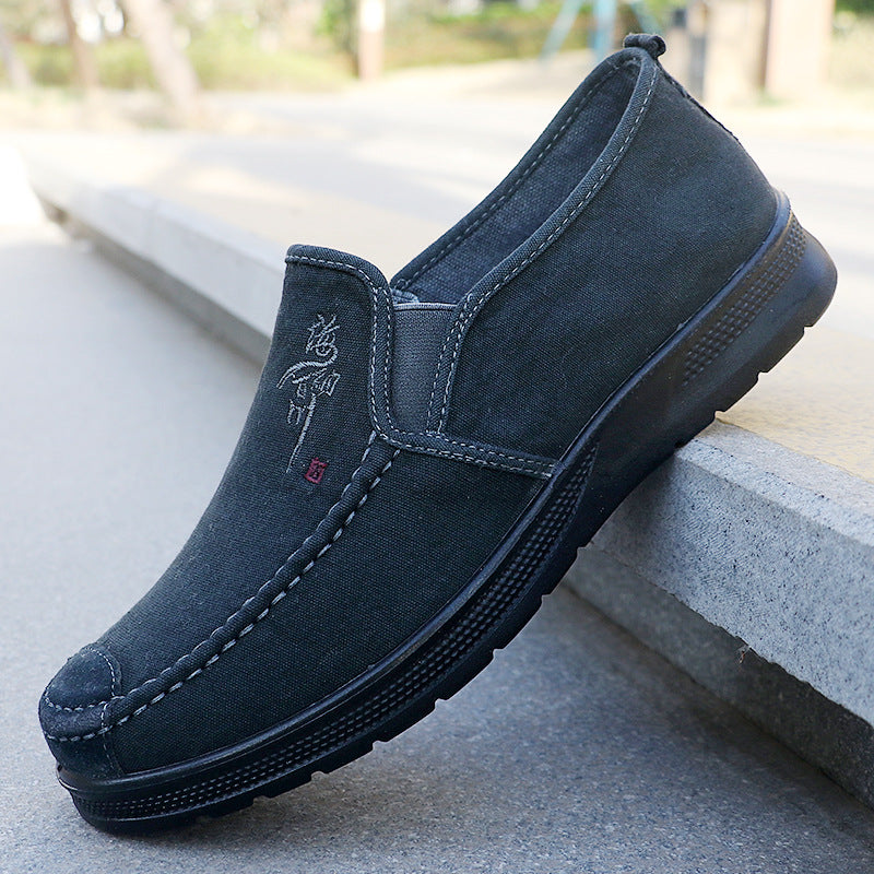 2025 Spring Polyurethane Men's Shoes Old Beijing Cloth Shoes Canvas Shoes Men's Sports and Casual Shoes Breathable Work Shoes