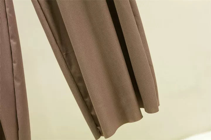 Korean style high waist drawstring lace-up ice silk seamless straight slimming wide-leg pants summer thin draping casual trousers