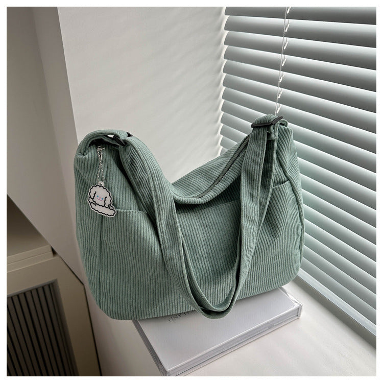 Large Capacity Lazy Style Western Style Japanese Style Artistic Trend Shoulder Crossbody Casual Korean Style Women's Simple Dumpling Bag for Students