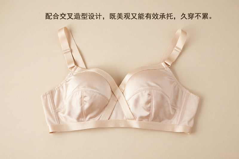 Satin ultra-thin plus size bra without steel ring European and American foreign trade underwear bra women 80BCDEFG-120BCDEEEFG