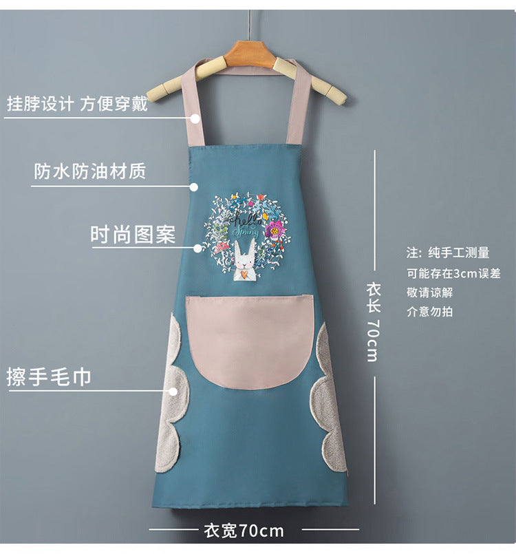 Logo advertising custom apron waterproof and oil-proof pvc kitchen cooking custom waist household a wholesale
