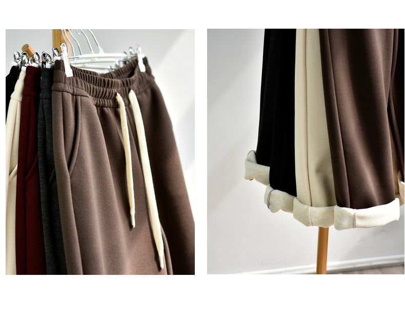 【Double Warm Wool Pants】Women's New Style Draped Wool Silk Soft and Smooth Winter Slimming Wide-Leg Casual Long Pants for Women