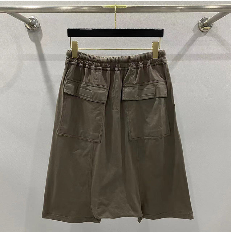 SUBHUMAN men's chic dark five-point harem hanging baggy pants shorts casual middle pants