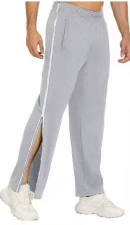 European and American Cross-Border Men's Trendy Sports Zipper Pants, Loose Sweatpants, Training Second-Take-Off Basketball Pants