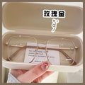 Anti-blue Light Myopia Glasses Women's Light Flat Glasses Metal Frame Internet Red Big Face Slimming Myopia Finished Glasses