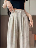 Breathable Anti-Mosquito Pants Yamamoto Pants Women's Thin High-Waist Casual Spring and Autumn Lazy Style Wide-Leg Pants Straight Pants