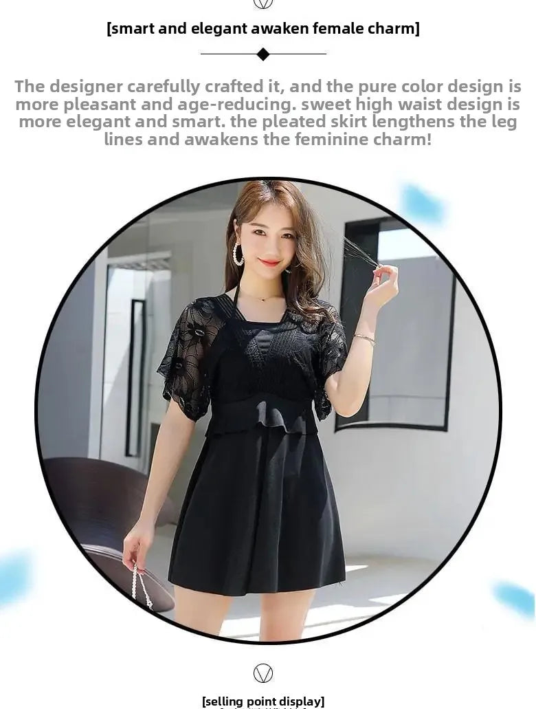 Women's Swimwear 2026 New Trendy Two-Piece Conservative Slimming Tummy-Covering Plus Size Ins-Style Fairy-Like Hot Spring Sexy