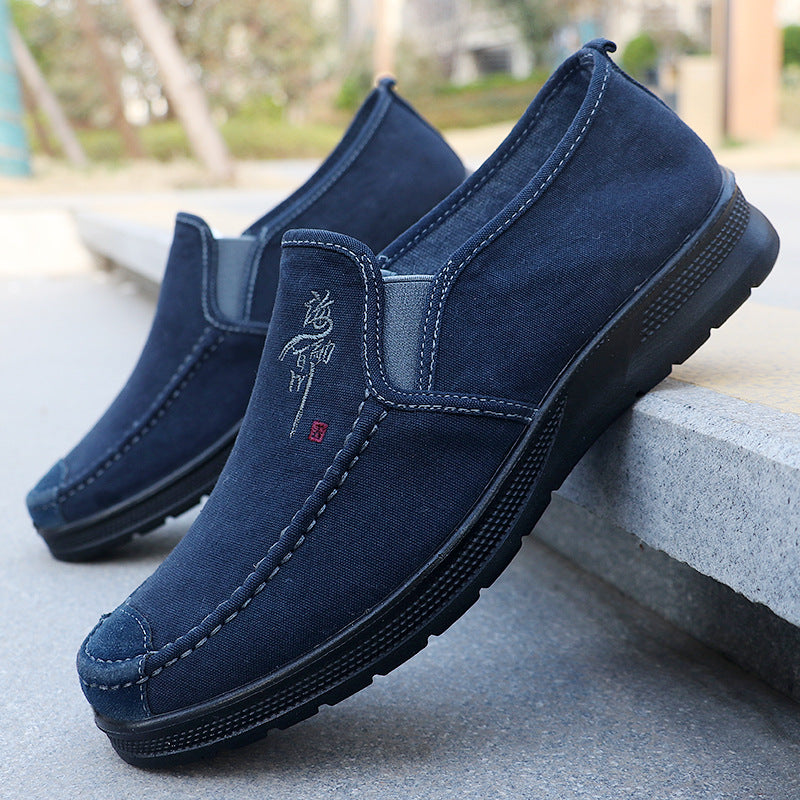 2025 Spring Polyurethane Men's Shoes Old Beijing Cloth Shoes Canvas Shoes Men's Sports and Casual Shoes Breathable Work Shoes