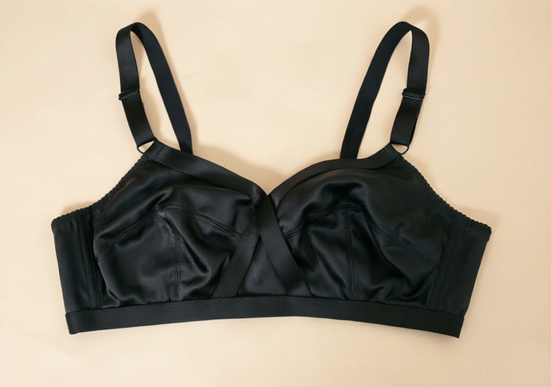 Satin ultra-thin plus size bra without steel ring European and American foreign trade underwear bra women 80BCDEFG-120BCDEEEFG