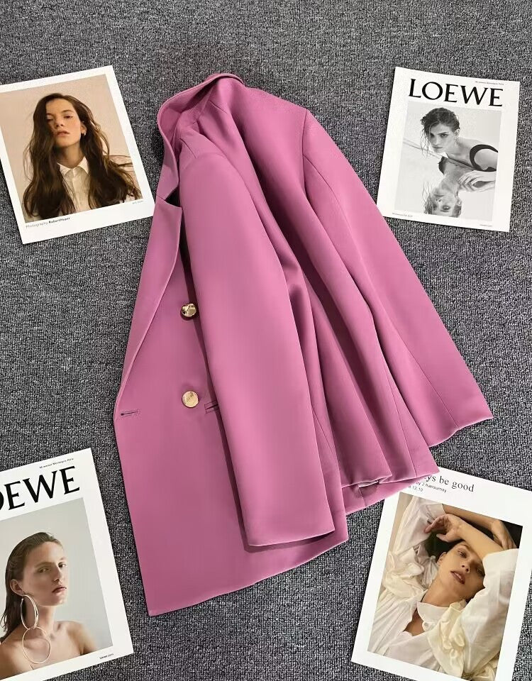 Orange Suit Jacket Women's 2025 Spring and Autumn New Korean High-end Temperament Popular Suit 22 Colors