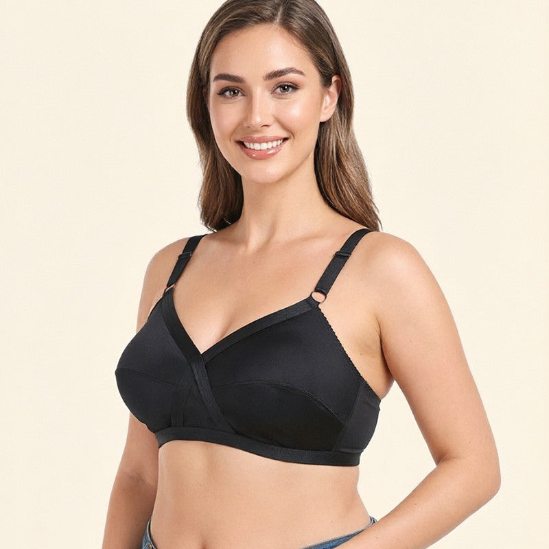 Satin ultra-thin plus size bra without steel ring European and American foreign trade underwear bra women 80BCDEFG-120BCDEEEFG