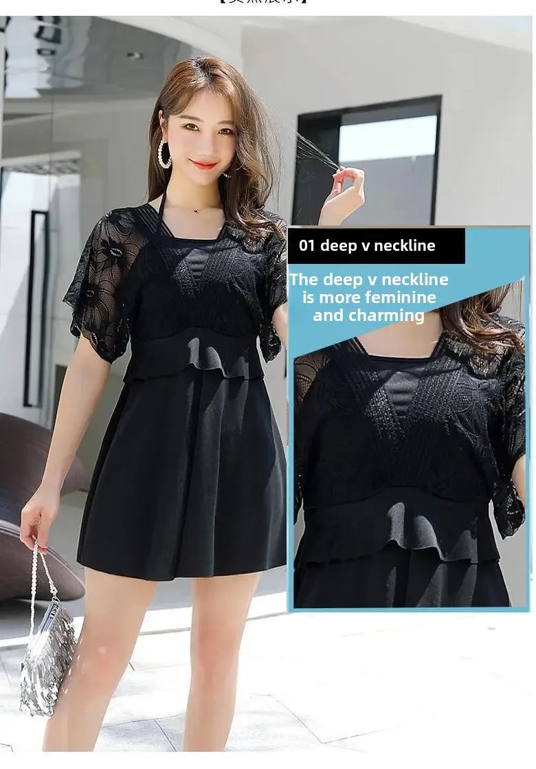Women's Swimwear 2026 New Trendy Two-Piece Conservative Slimming Tummy-Covering Plus Size Ins-Style Fairy-Like Hot Spring Sexy