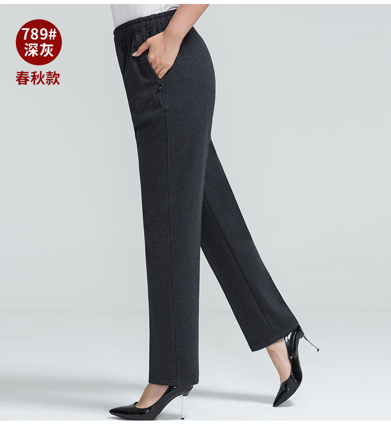 Middle-aged Women's Pants Autumn Thickened Winter fleece-lined Middle-aged Mother's Pants Autumn and Winter Sports Pants Women's Middle-aged Women's Pants