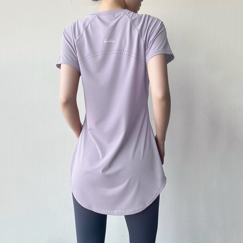 Women's Short-Sleeve Yoga T-Shirt - Quick-Dry Fitness Sports Top