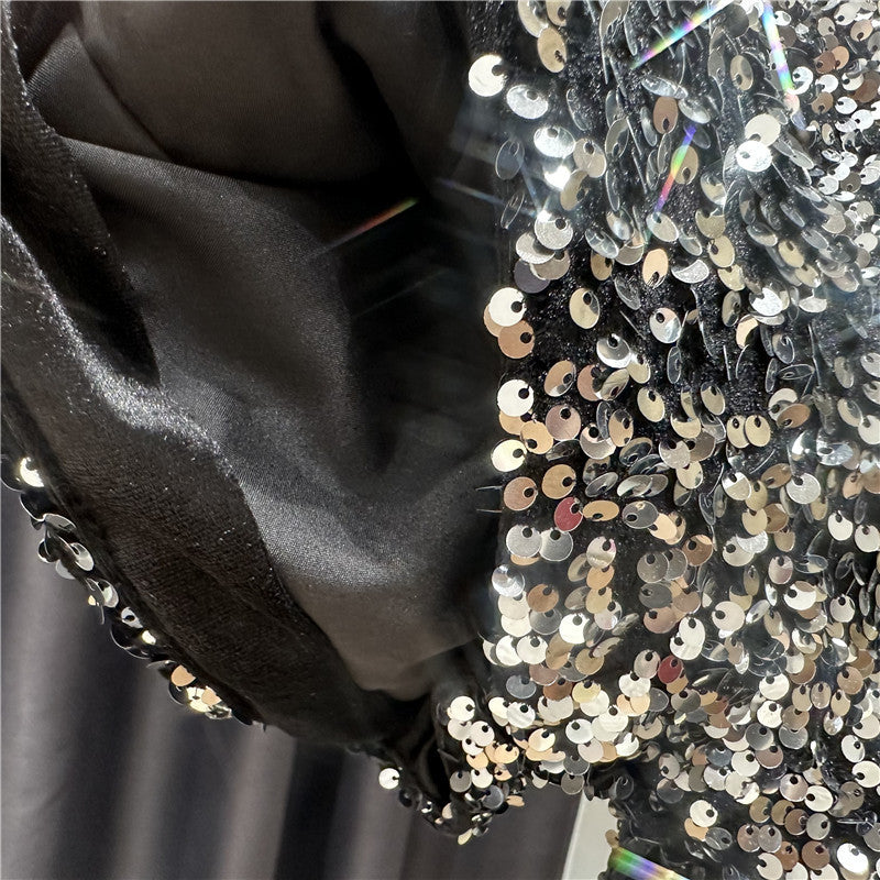 Dropshipping Autum New Full of Sequins Shiny Heavy Zipper Nightclub Socialite Three-Point Shorts Hot Pants for Women