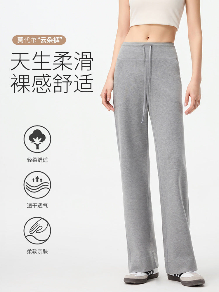 Fleece-Lined Sports Jogger Pants for Women, Versatile Casual Loose Straight-Leg Sweatpants, Spring and Autumn 2025 New Model