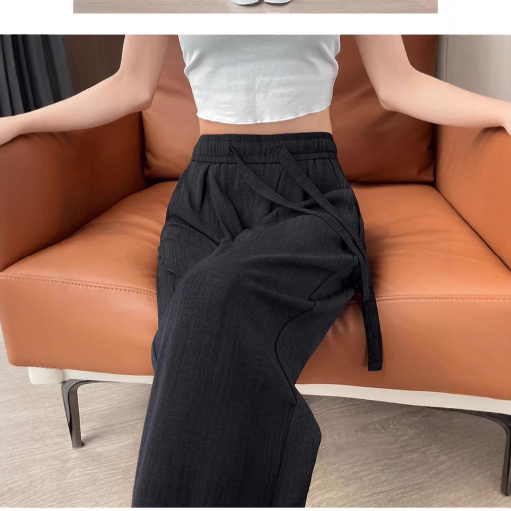 Breathable Anti-Mosquito Pants Yamamoto Pants Women's Thin High-Waist Casual Spring and Autumn Lazy Style Wide-Leg Pants Straight Pants
