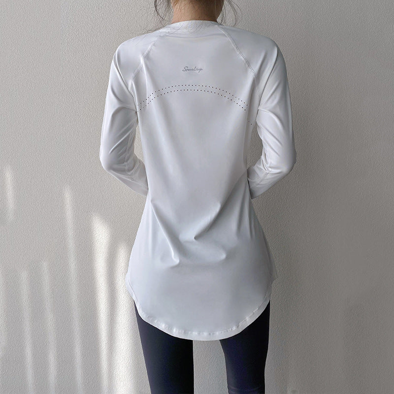 Women's Long Sleeve Yoga T-Shirt - Quick-Dry Slimming Fitness Top