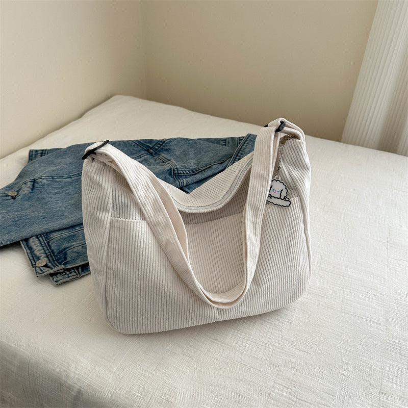 Large Capacity Lazy Style Western Style Japanese Style Artistic Trend Shoulder Crossbody Casual Korean Style Women's Simple Dumpling Bag for Students