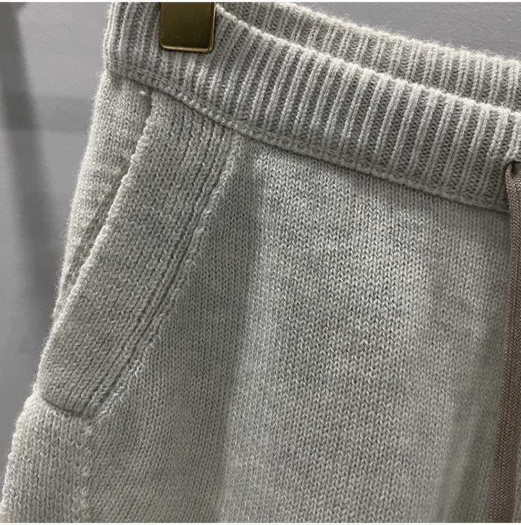 Dark Style Shorts, Fashionable Wool Knit, Comfortable Black and Gray Casual Shorts, Short and Stylish