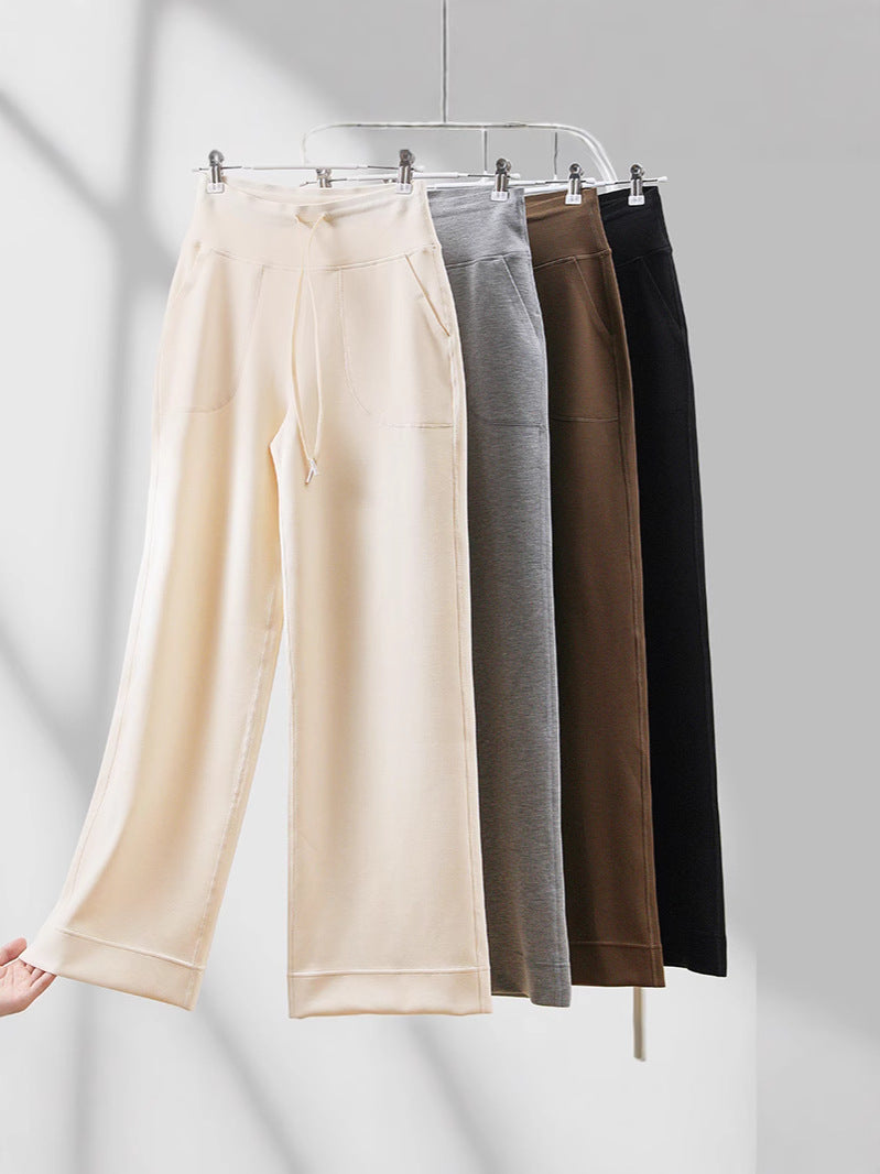 Fleece-Lined Sports Jogger Pants for Women, Versatile Casual Loose Straight-Leg Sweatpants, Spring and Autumn 2025 New Model