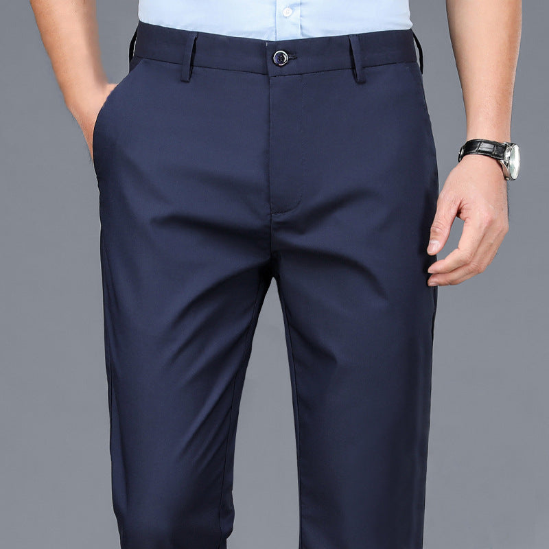 Men's Slim-Fit Casual Straight Trousers - Stretch Non-Ironing