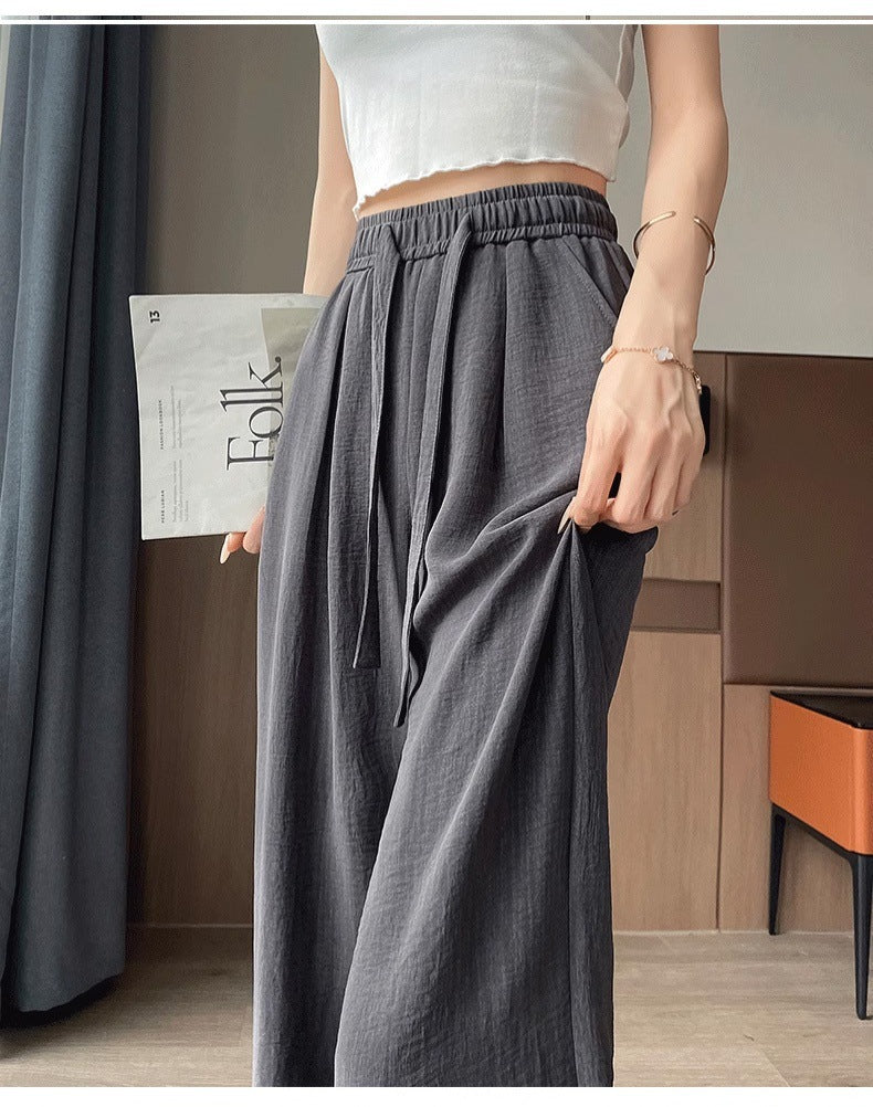 Breathable Anti-Mosquito Pants Yamamoto Pants Women's Thin High-Waist Casual Spring and Autumn Lazy Style Wide-Leg Pants Straight Pants