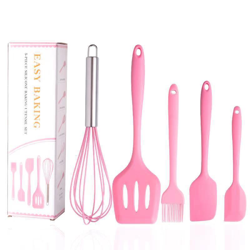 5-Piece Silicone Kitchen Utensil Set - Cooking and Baking Tools