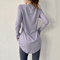 Spring and Summer Long Hip Covering Slimming Style Beautiful Back Breathable Yoga Suit Long Sleeve Running Fitness Sportswear T-shirt for Women