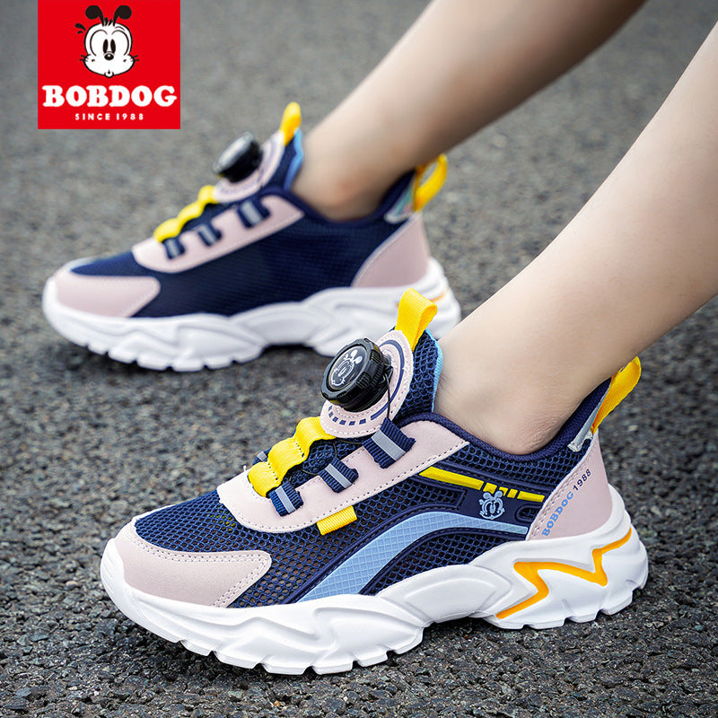 Babou Children's Shoes Men's and Children's sneaker Mesh Surface Spring and Summer Single Mesh Hollow Running Shoes for Middle and Big Children and Students Breathable