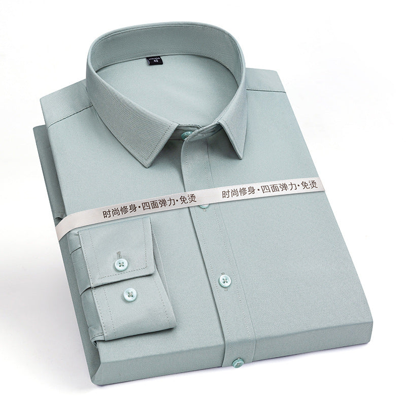 Men's Slim-Fit Long-Sleeve Dress Shirt - Non-Iron Stretch Business