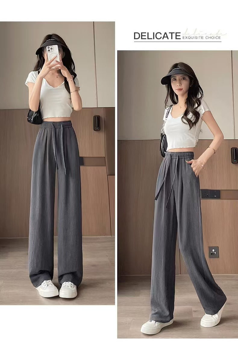 Breathable Anti-Mosquito Pants Yamamoto Pants Women's Thin High-Waist Casual Spring and Autumn Lazy Style Wide-Leg Pants Straight Pants