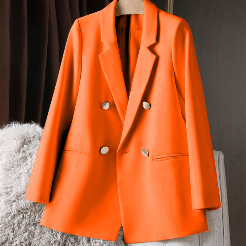Orange Suit Jacket Women's 2025 Spring and Autumn New Korean High-end Temperament Popular Suit 22 Colors