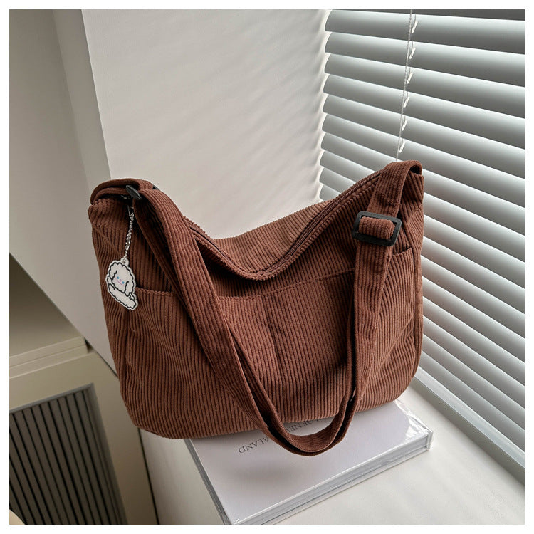 Large Capacity Lazy Style Western Style Japanese Style Artistic Trend Shoulder Crossbody Casual Korean Style Women's Simple Dumpling Bag for Students