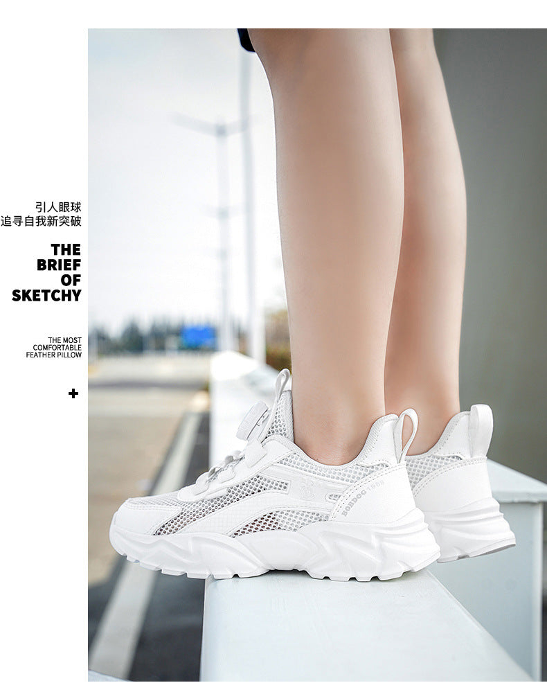 Babou Children's Shoes Men's and Children's sneaker Mesh Surface Spring and Summer Single Mesh Hollow Running Shoes for Middle and Big Children and Students Breathable