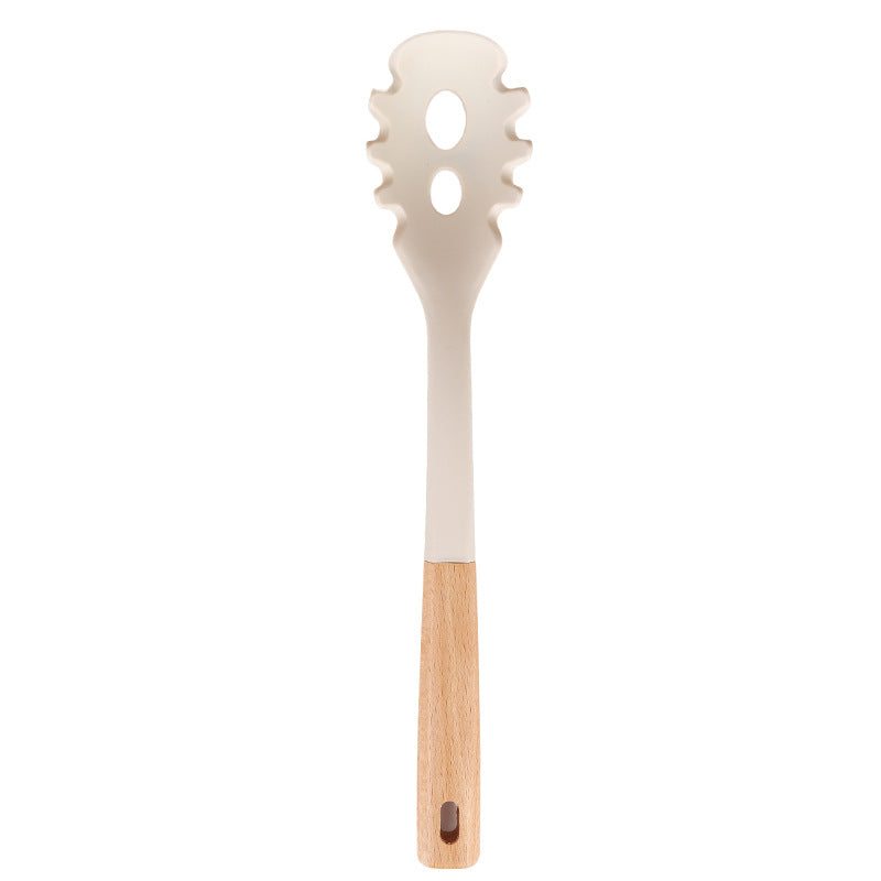 10-Piece Silicone Kitchen Utensil Set with Beech Wood Handles