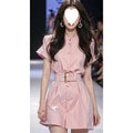 High-end exquisite this year's popular beautiful high cold royal sister wind pink dress women's 2024 new summer