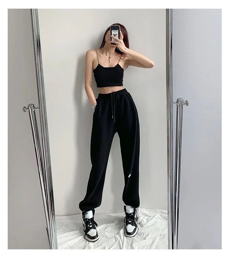 2024 Spring and Summer Thin High Waist American Letter Loose Sports Pants Women's Casual Foot Pants Sweatpants Women's Wholesale